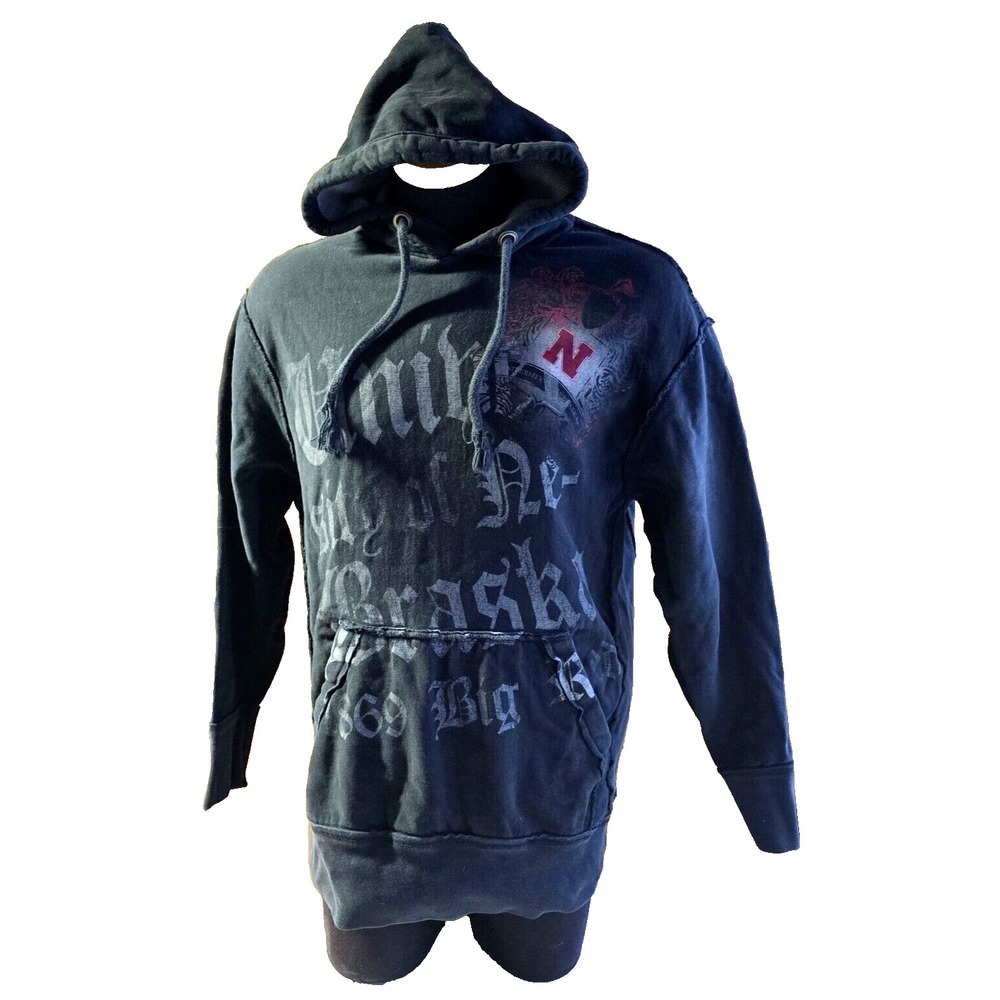 Black Nebraska Huskers Hoodie Mens Large my U Vintage Soft